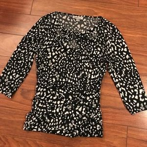 Jennifer Lopez Criss-cross Cutout Leopard Top